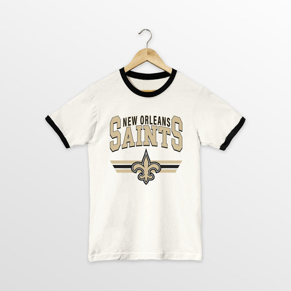 gameday couture NEW ORLEANS SAINTS SWIFT STRIKE VINTAGE RINGER TEE