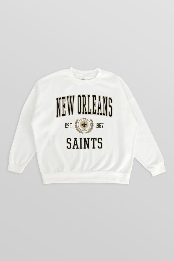 Gameday Couture NEW ORLEANS SAINTS Timeless Triumph Fleece Crewneck Pullover