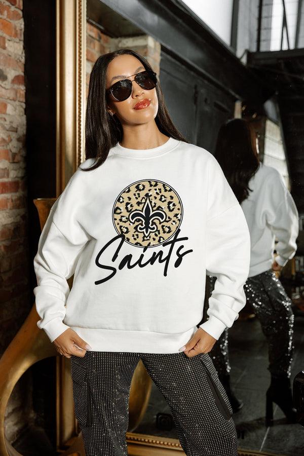 Gameday Couture NEW ORLEANS SAINTS WILD BREAKTHROUGH PREMIUM FLEECE CREWNECK PULLOVER