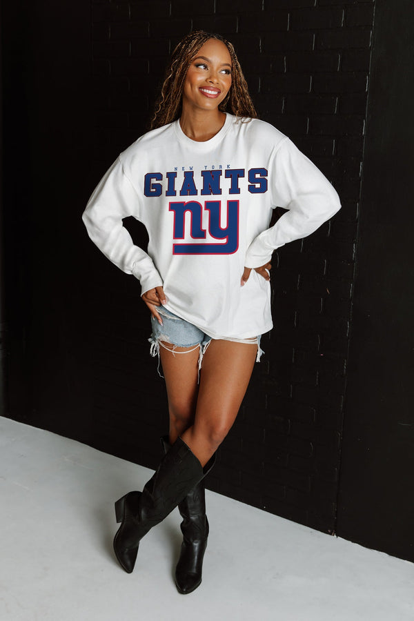 gameday couture NEW YORK GIANTS Big Goals Oversized Long-Sleeve Tee