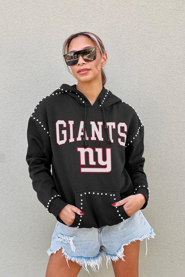 gameday couture NEW YORK GIANTS Catch The Vibe Studded-Detail Hoodie