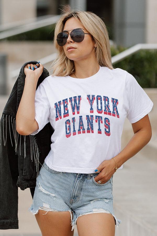 Gameday Couture NEW YORK GIANTS Claim To Fame Boxy-Fit Crop Tee