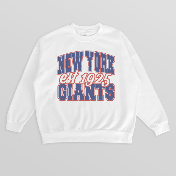 gameday couture NEW YORK GIANTS FADED FORMATION PREMIUM FLEECE CREWNECK PULLOVER