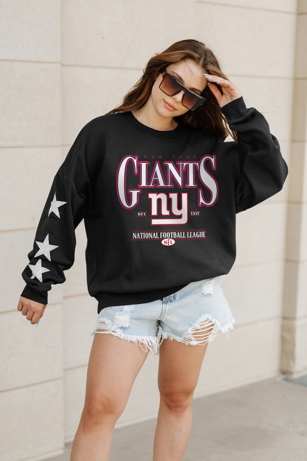 Gameday Couture NEW YORK GIANTS Gameday Glimmer Embellished Star-Sleeve Pullover