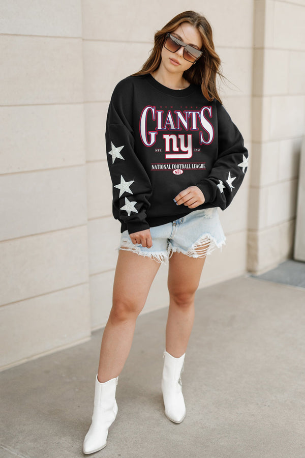 Gameday Couture NEW YORK GIANTS Gameday Glimmer Embellished Star-Sleeve Pullover