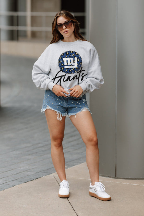 Gameday Couture NEW YORK GIANTS Going Wild Fleece Drop-Shoulder Pullover