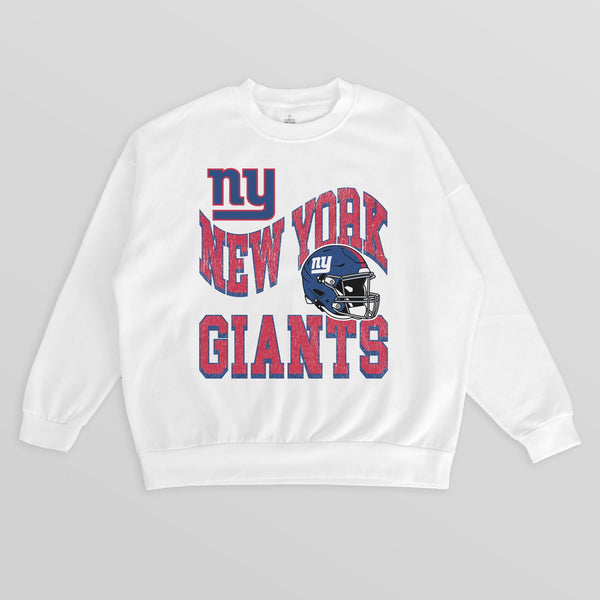 gameday couture NEW YORK GIANTS HARD EARNED PREMIUM FLEECE CREWNECK PULLOVER