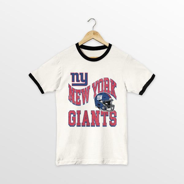 gameday couture NEW YORK GIANTS HARD EARNED VINTAGE RINGER TEE