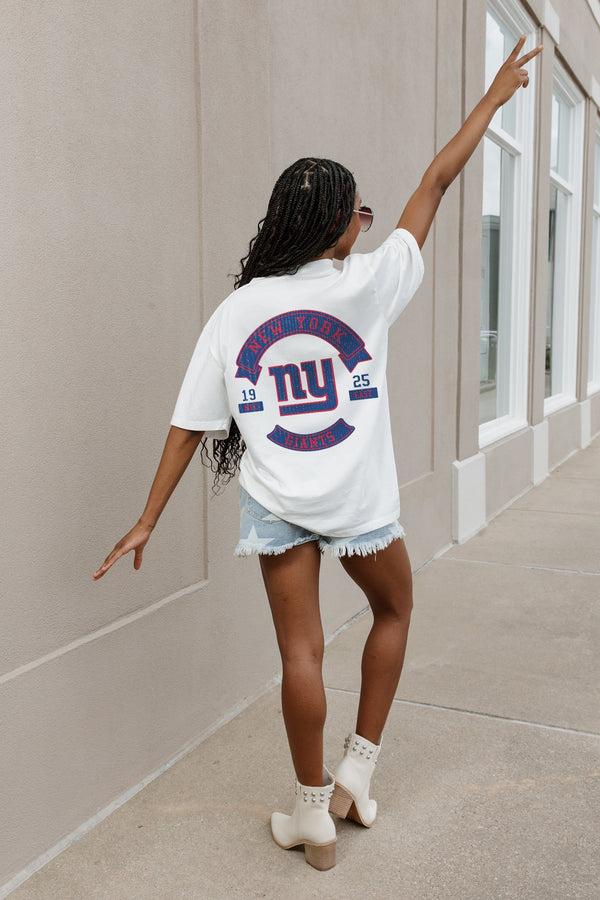 gameday couture NEW YORK GIANTS Out Of Bounds Oversized Crewneck Tee