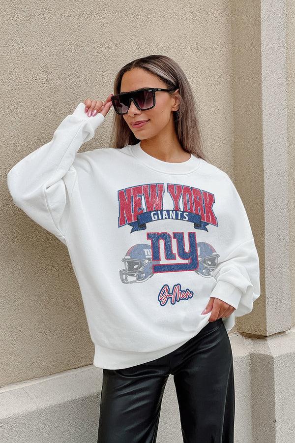 Gameday Couture NEW YORK GIANTS Passing Time Fleece Crewneck Pullover