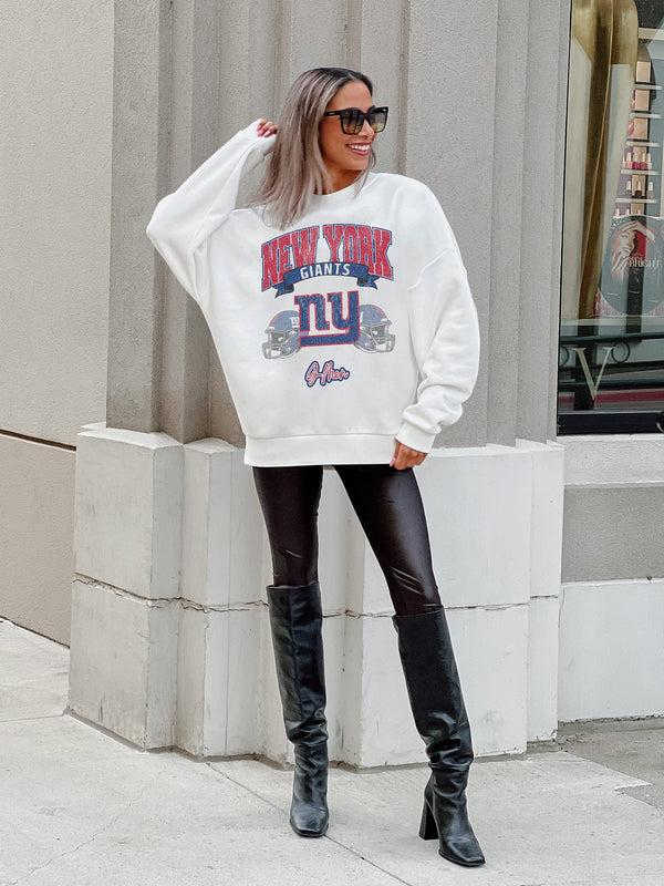 Gameday Couture NEW YORK GIANTS Passing Time Fleece Crewneck Pullover
