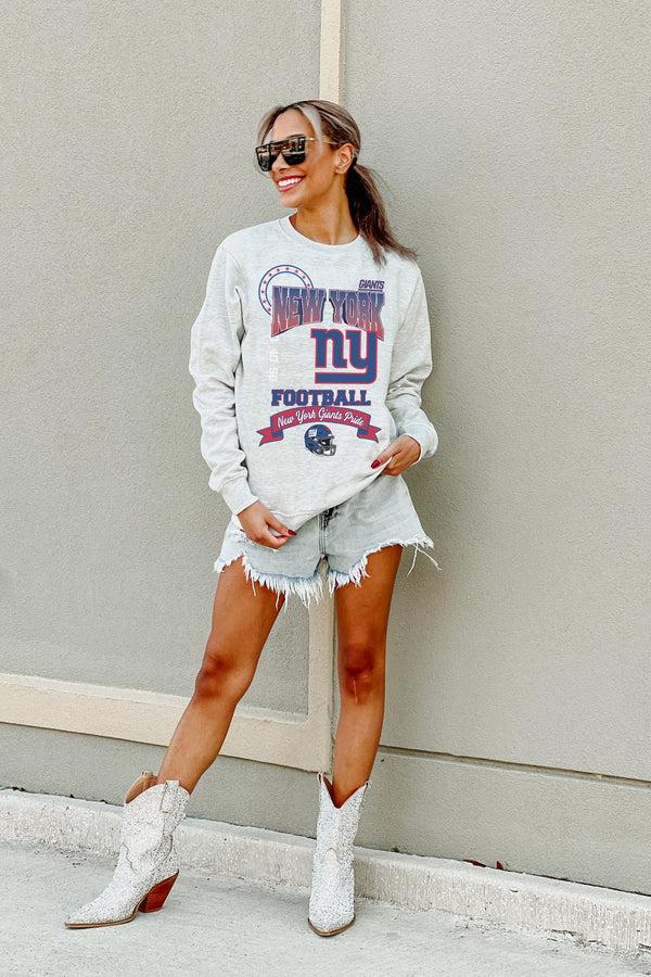Gameday Couture NEW YORK GIANTS Run The Show Fleece Crewneck Pullover