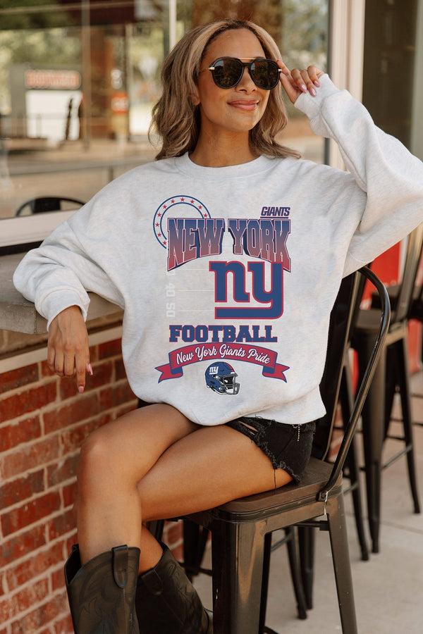 Gameday Couture NEW YORK GIANTS Run The Show Fleece Crewneck Pullover