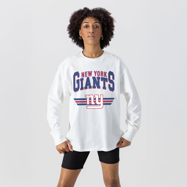 Gameday Couture NEW YORK GIANTS SWIFT STRIKE ESSENTIAL RELAXED FIT LONG SLEEVE TEE