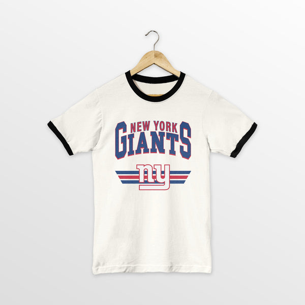 gameday couture NEW YORK GIANTS SWIFT STRIKE VINTAGE RINGER TEE