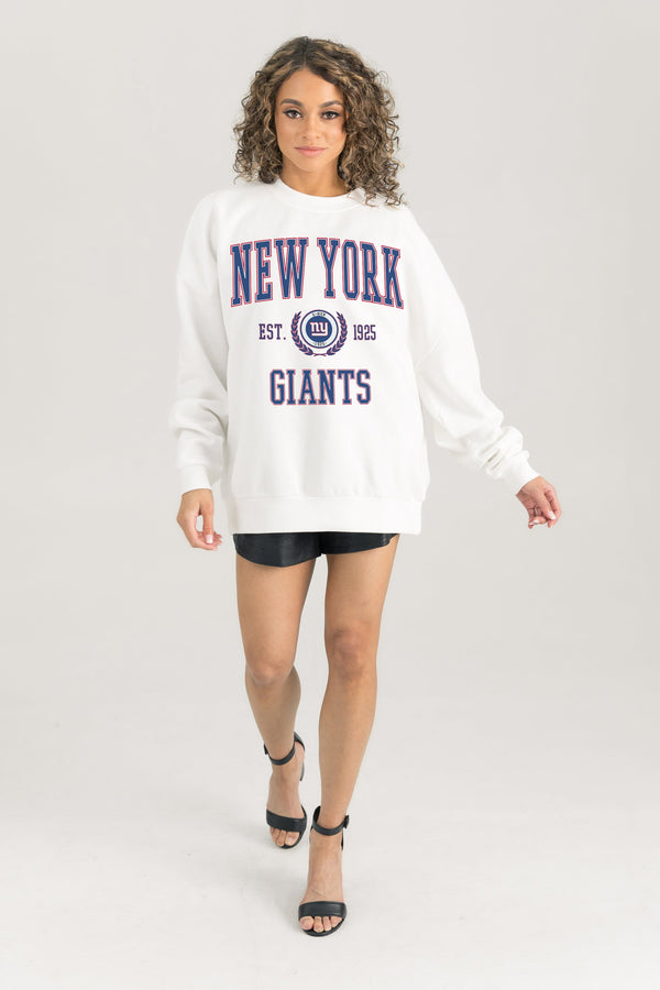 gameday couture NEW YORK GIANTS Timeless Triumph Fleece Crewneck Pullover