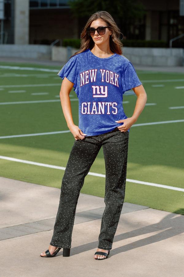 Gameday Couture NEW YORK GIANTS VICTORY MODE FLUTTER SLEEVE TEE IN ROYAL