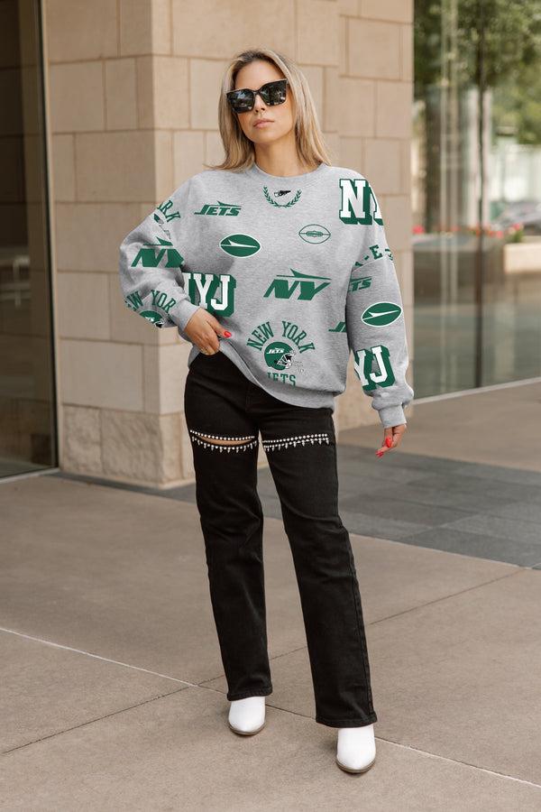 Gameday Couture NEW YORK JETS ALWAYS ON REPEAT PREMIUM FLEECE CREW SWEATSHIRT
