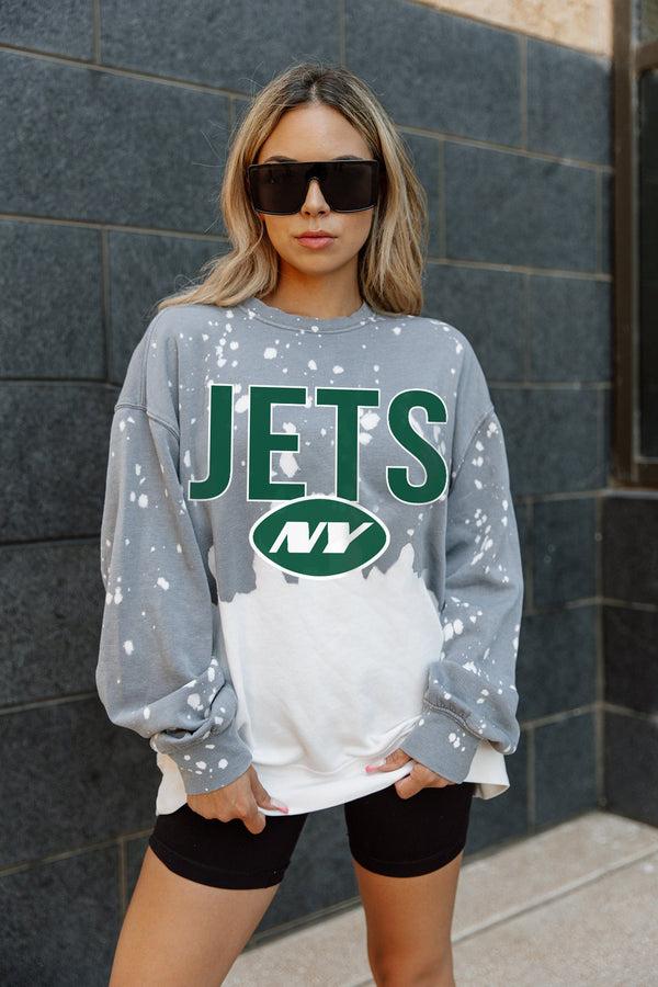 gameday couture NEW YORK JETS CASUAL FAN LONG-SLEEVE FRENCH TERRY PULLOVER