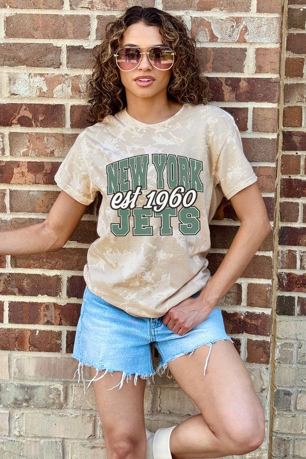 Gameday Couture NEW YORK JETS DEEP ROOTS BLEACH WASH TEE