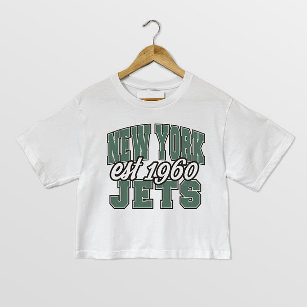 gameday couture NEW YORK JETS DEEP ROOTS BOXY FIT CROPPED TEE
