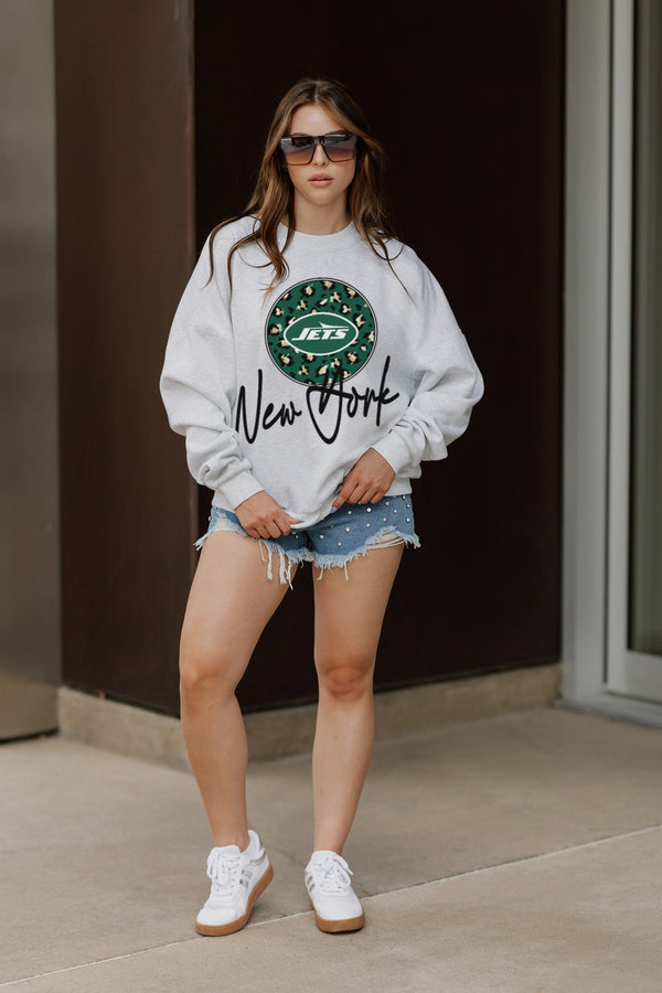 Gameday Couture NEW YORK JETS Going Wild Fleece Drop-Shoulder Pullover