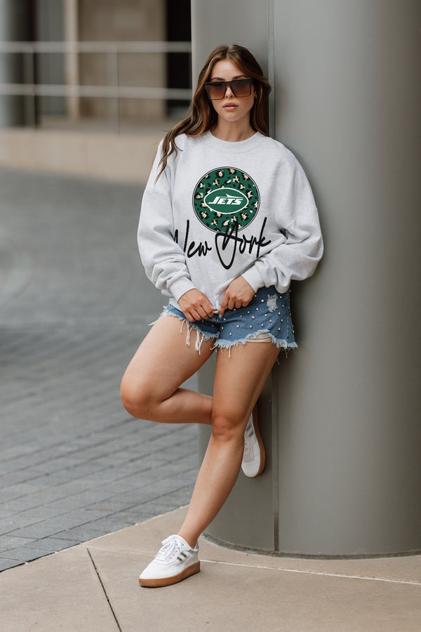 gameday couture NEW YORK JETS Going Wild Fleece Drop-Shoulder Pullover