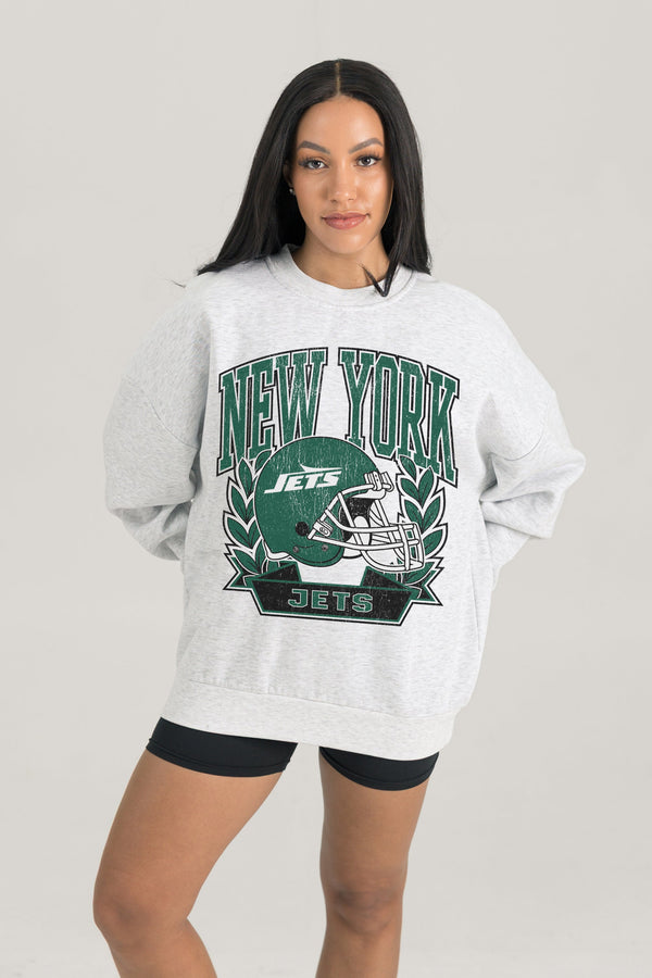Gameday Couture NEW YORK JETS Heritage Fleece Crewneck Pullover