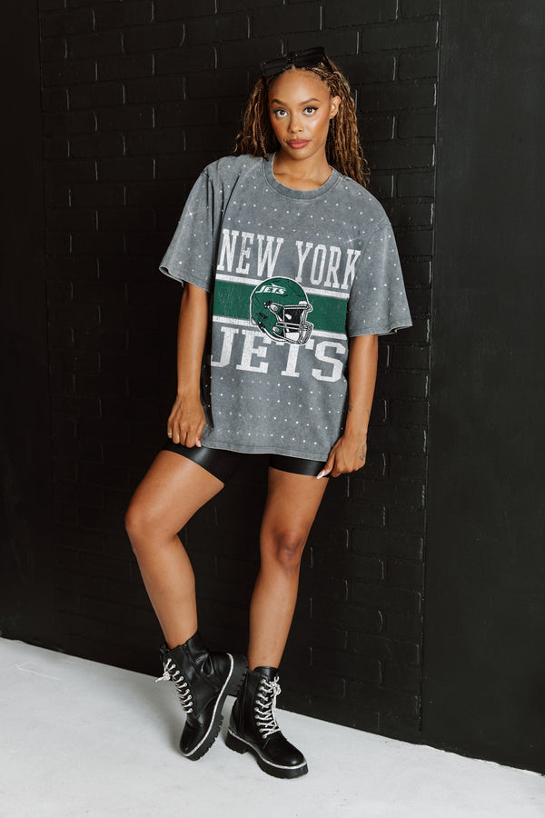 Gameday Couture NEW YORK JETS On The Ball Mini Rhinestone Tee