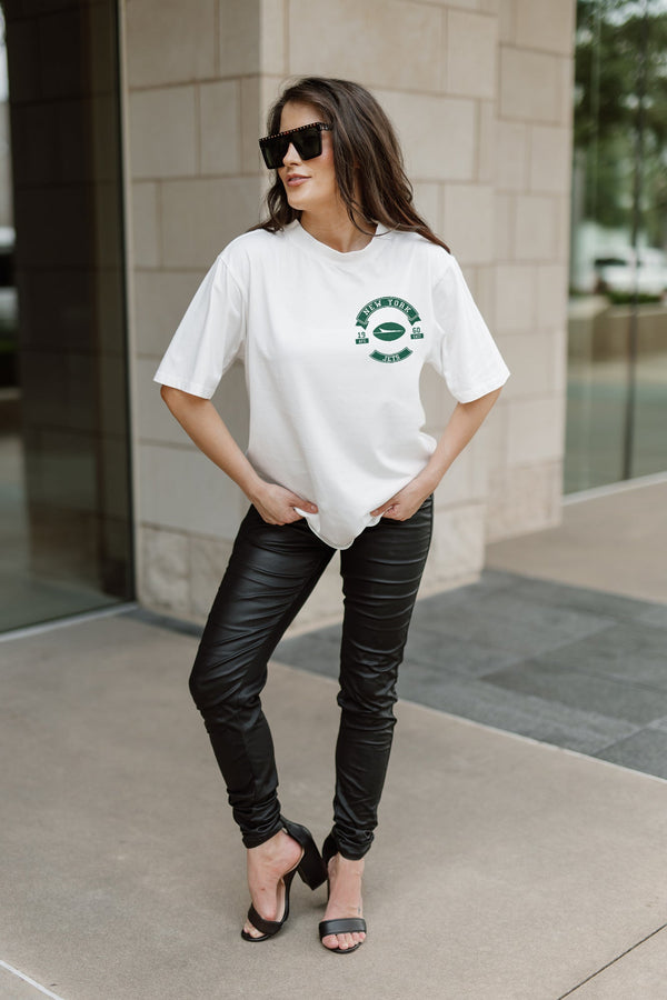 Gameday Couture NEW YORK JETS Out Of Bounds Oversized Crewneck Tee