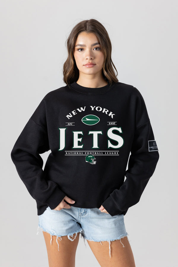 Gameday Couture NEW YORK JETS Players Only Fleece Drop-Shoulder Crew