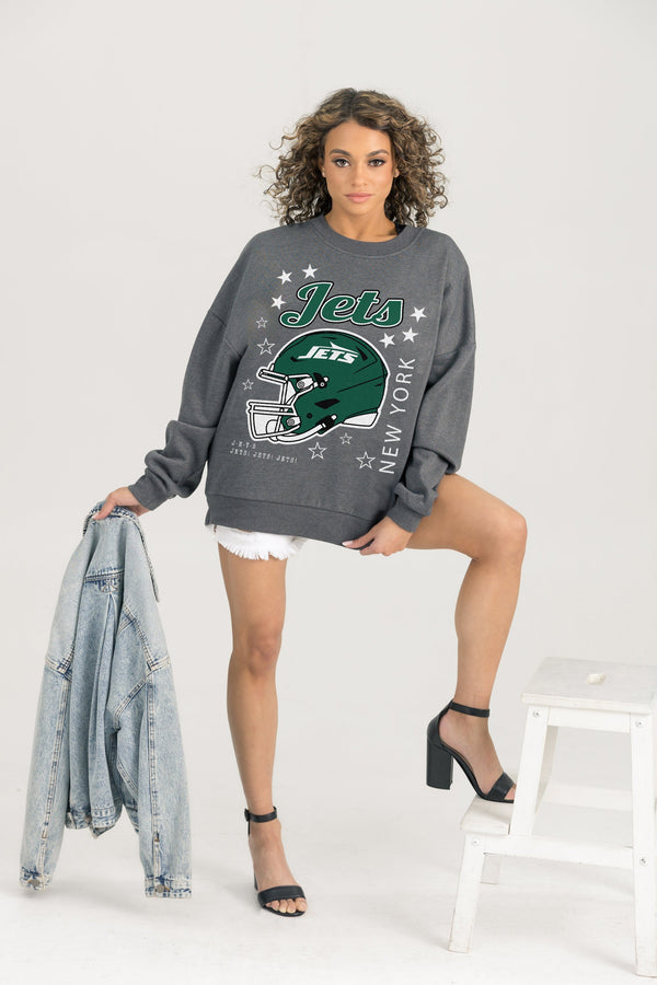 Gameday Couture NEW YORK JETS Ready To Rumble Fleece Crewneck Pullover