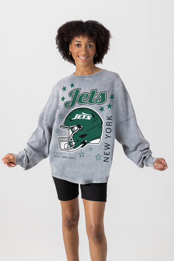 gameday couture NEW YORK JETS Starbound Oversized Long-Sleeve Tee