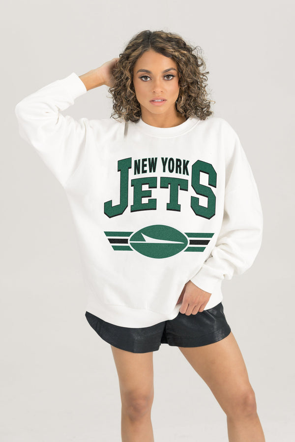 Gameday Couture NEW YORK JETS SWIFT STRIKE PREMIUM FLEECE CREWNECK PULLOVER
