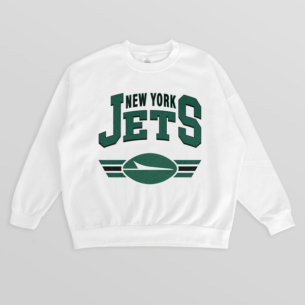 gameday couture NEW YORK JETS SWIFT STRIKE PREMIUM FLEECE CREWNECK PULLOVER