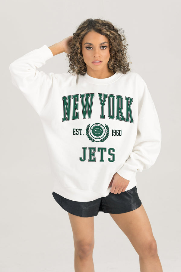 Gameday Couture NEW YORK JETS Timeless Triumph Fleece Crewneck Pullover
