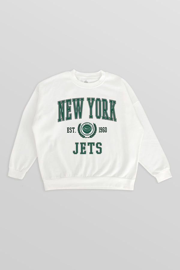 Gameday Couture NEW YORK JETS Timeless Triumph Fleece Crewneck Pullover