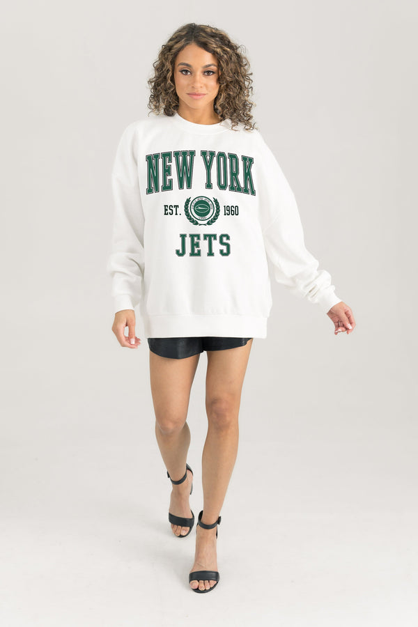 gameday couture NEW YORK JETS Timeless Triumph Fleece Crewneck Pullover