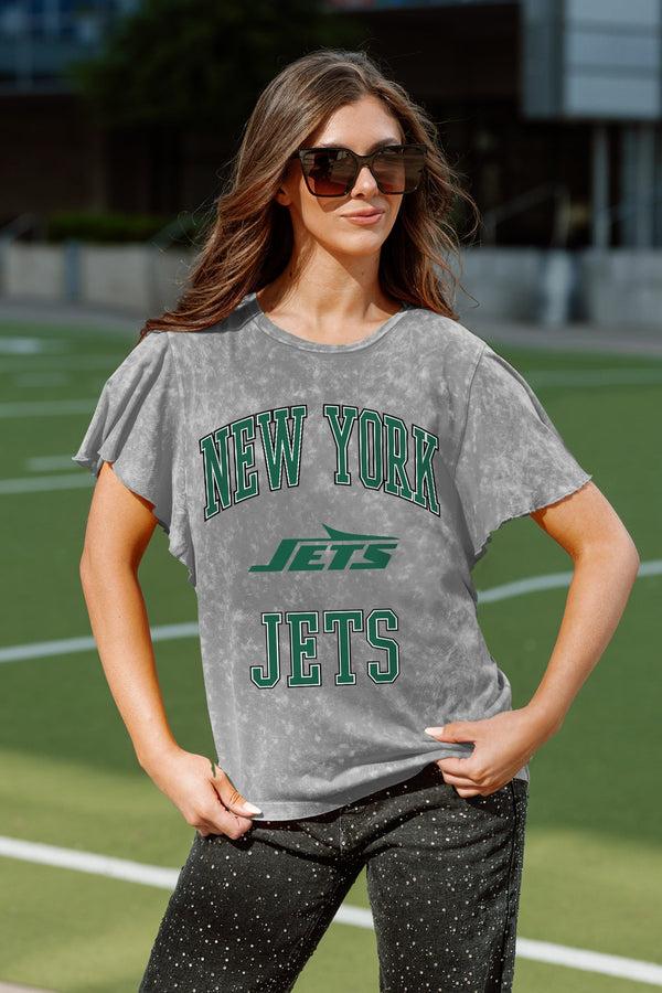 gameday couture NEW YORK JETS VICTORY MODE FLUTTER SLEEVE TEE IN GREY