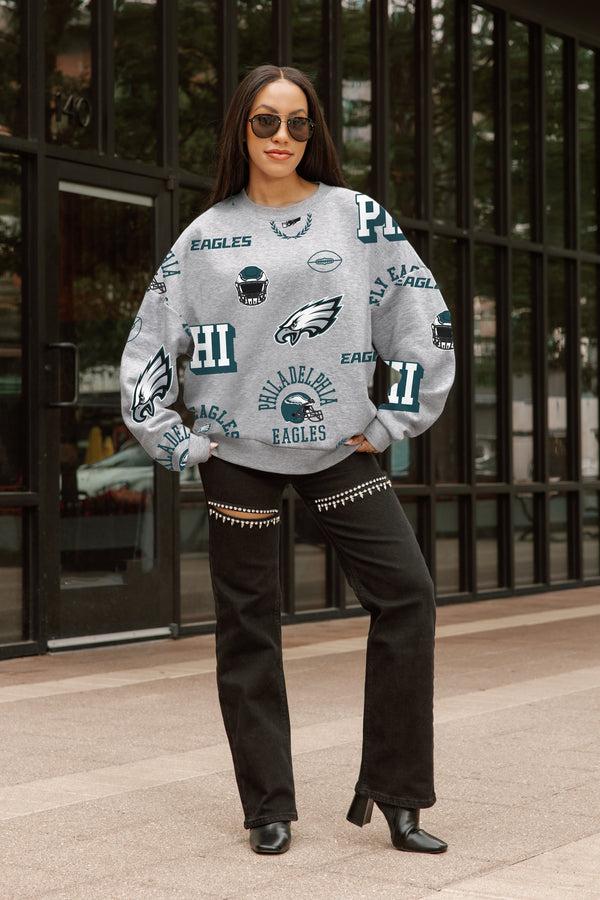 Gameday Couture PHILADELPHIA EAGLES ALWAYS ON REPEAT PREMIUM FLEECE CREW SWEATSHIRT
