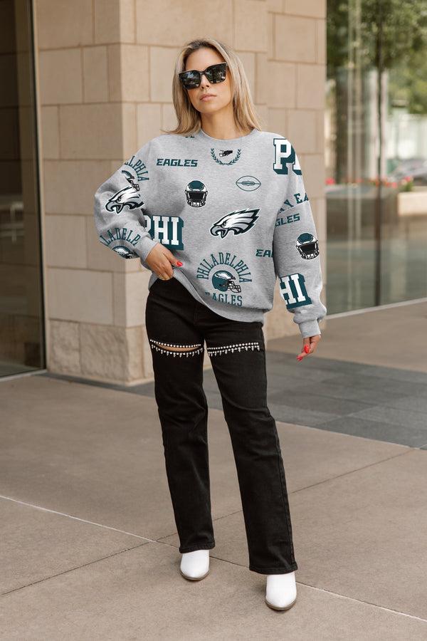 Gameday Couture PHILADELPHIA EAGLES ALWAYS ON REPEAT PREMIUM FLEECE CREW SWEATSHIRT