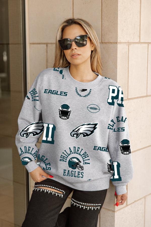 Gameday Couture PHILADELPHIA EAGLES ALWAYS ON REPEAT PREMIUM FLEECE CREW SWEATSHIRT