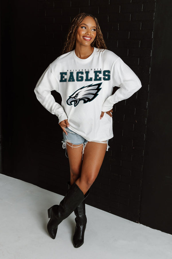 gameday couture PHILADELPHIA EAGLES Big Goals Oversized Long-Sleeve Tee