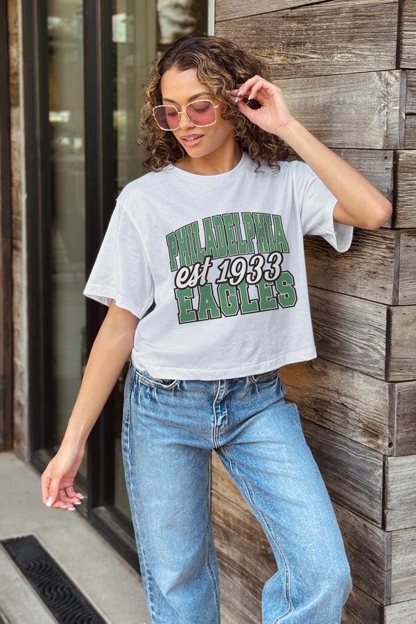 Gameday Couture PHILADELPHIA EAGLES DEEP ROOTS BOXY FIT CROPPED TEE