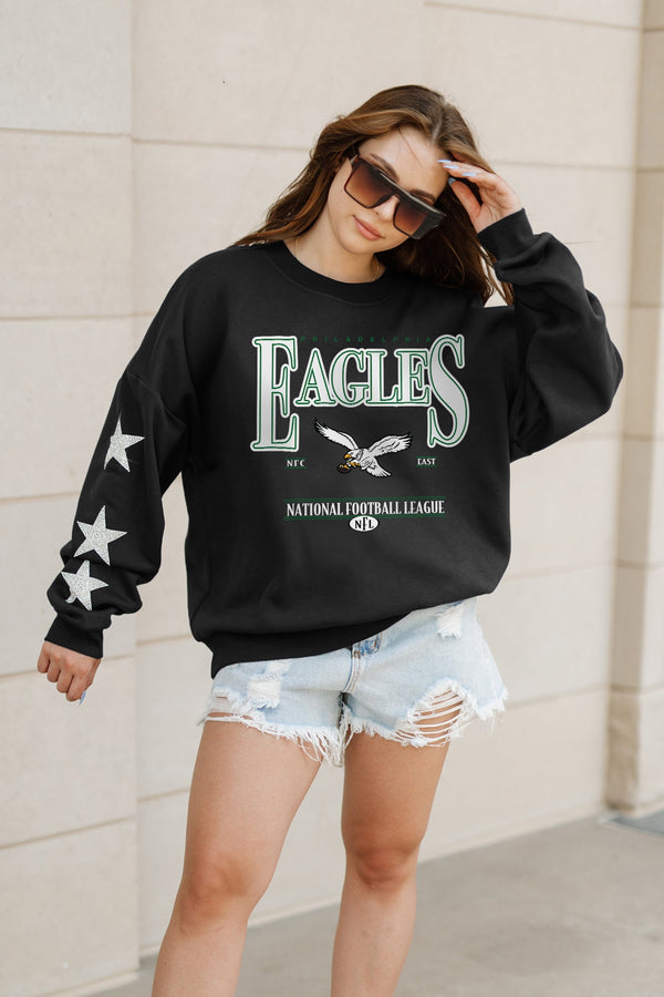 Gameday Couture PHILADELPHIA EAGLES Gameday Glimmer Embellished Star-Sleeve Pullover