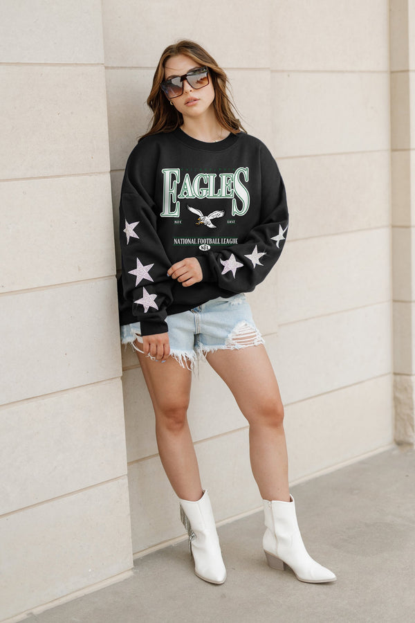 gameday couture PHILADELPHIA EAGLES Gameday Glimmer Embellished Star-Sleeve Pullover