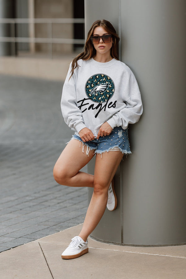 gameday couture PHILADELPHIA EAGLES Going Wild Fleece Drop-Shoulder Pullover