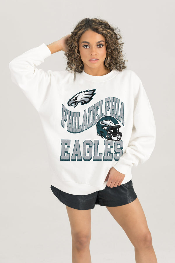 Gameday Couture PHILADELPHIA EAGLES HARD EARNED PREMIUM FLEECE CREWNECK PULLOVER