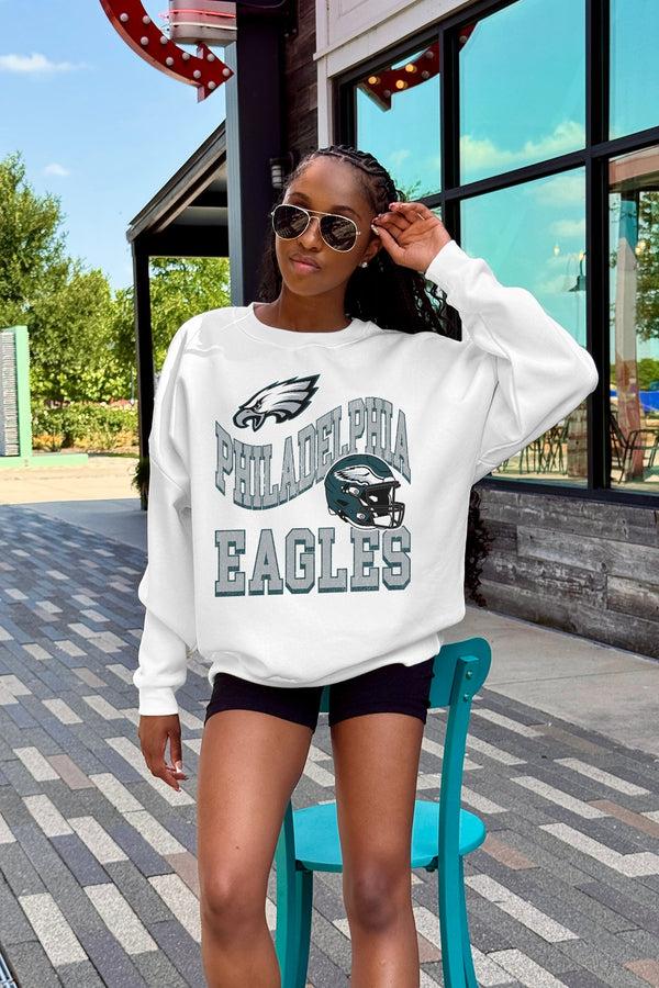 Gameday Couture PHILADELPHIA EAGLES HARD EARNED PREMIUM FLEECE CREWNECK PULLOVER