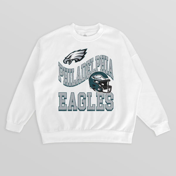gameday couture PHILADELPHIA EAGLES HARD EARNED PREMIUM FLEECE CREWNECK PULLOVER